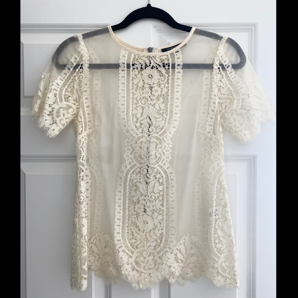 Nanette Lepore Ivory Lace Top Size 0